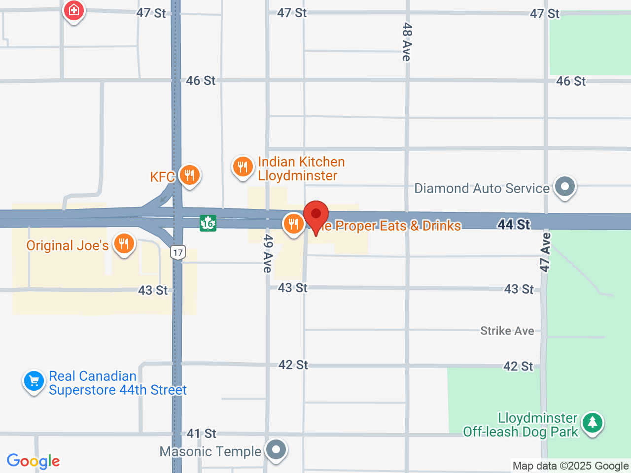 Street map for Cost Cannabis, 4827 44th St, Lloydminster SK
