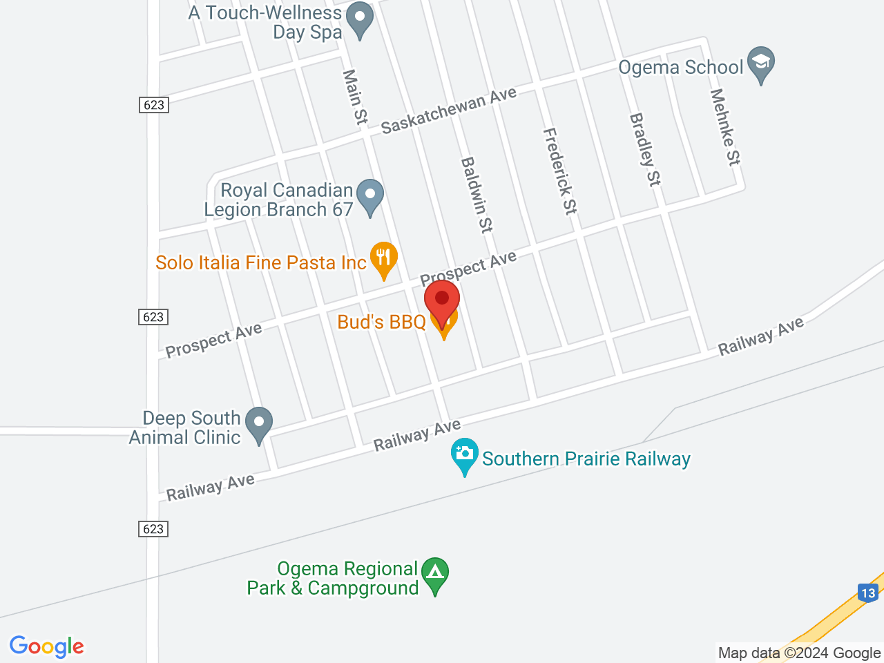 Street map for Galaxie Greens and Edibles, 115 Main St, Ogema SK