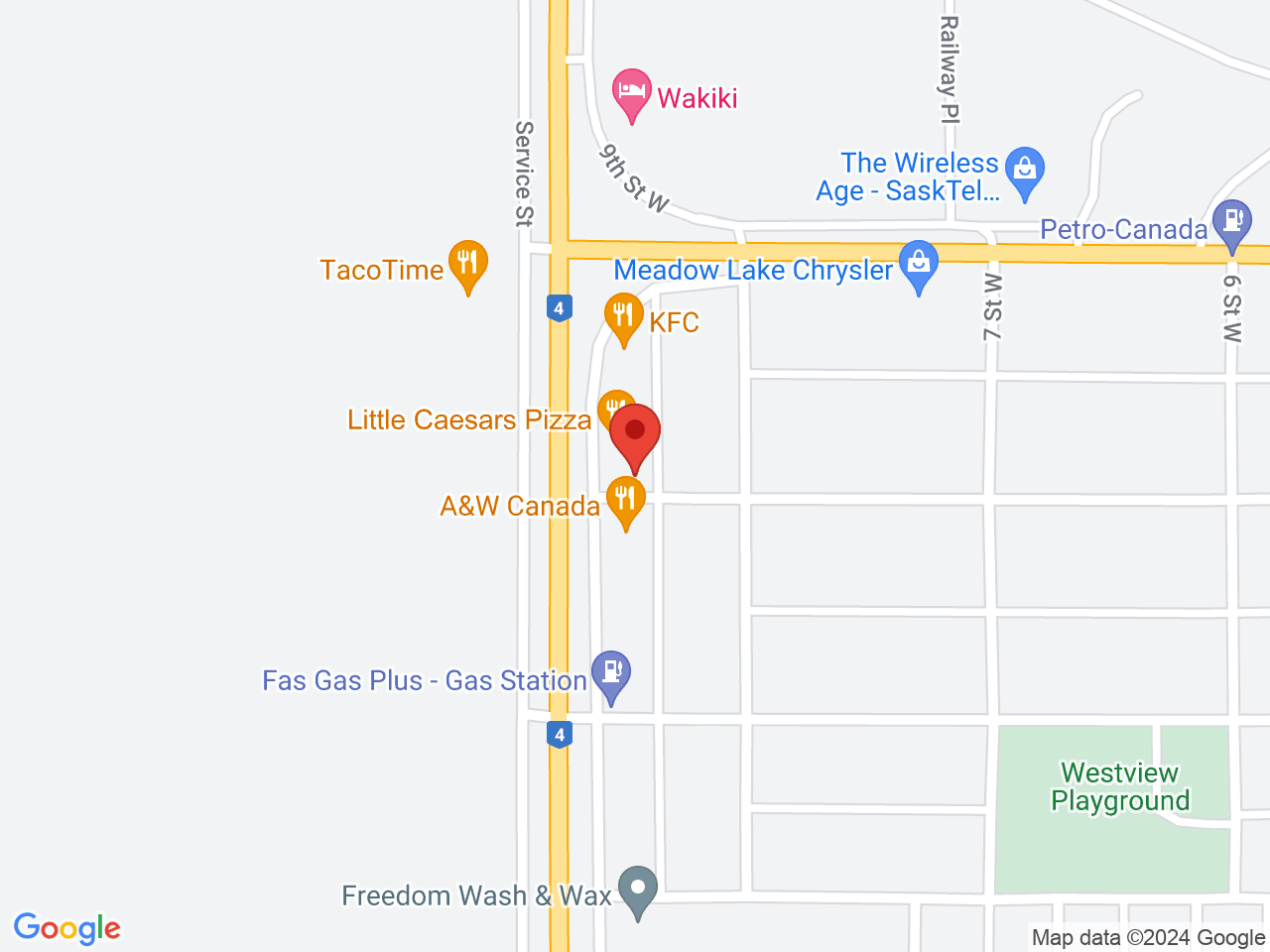 Street map for Grass Bar Cannabis, 114 9th St W, Meadow Lake SK