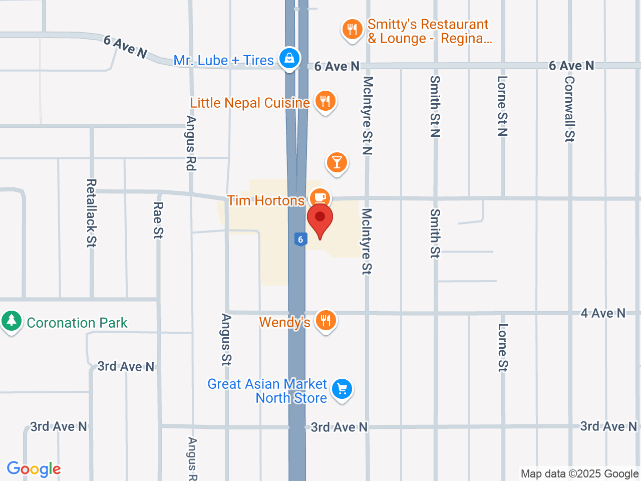 Street map for G's Cannabis Corp, 109A Albert St, Regina SK