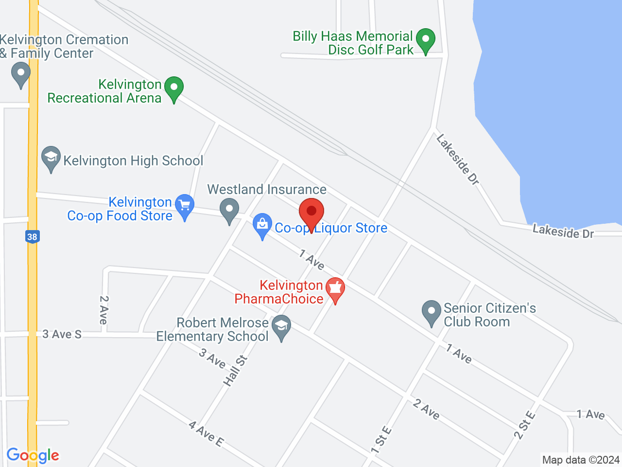 Street map for High Supply Cannabis, 106 1st Ave W, Kelvington SK