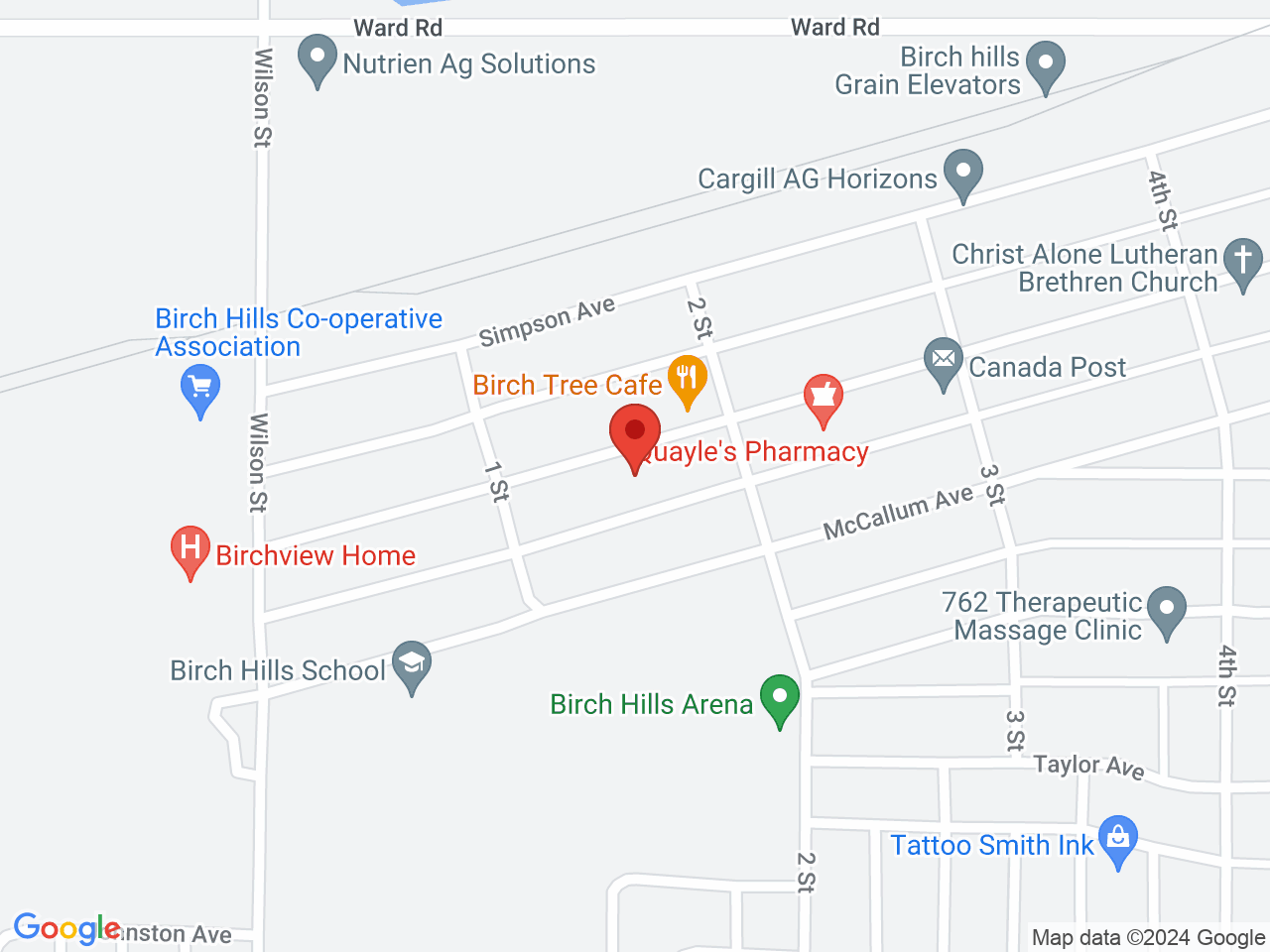 Street map for Into the Weeds Cannabis, 138 Bellamy Ave, Birch Hills SK
