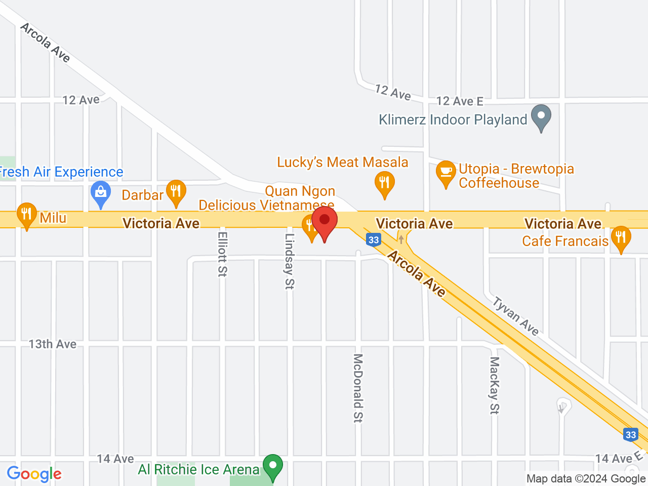 Street map for Lucid Cannabis, 223 Victoria Ave, Regina SK