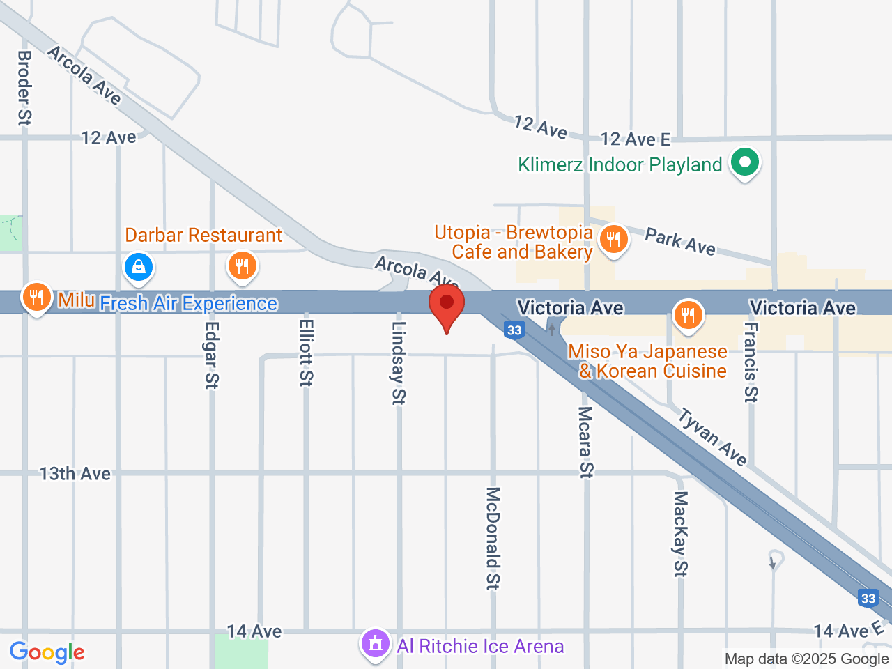 Street map for Lucid Cannabis, 223 Victoria Ave, Regina SK