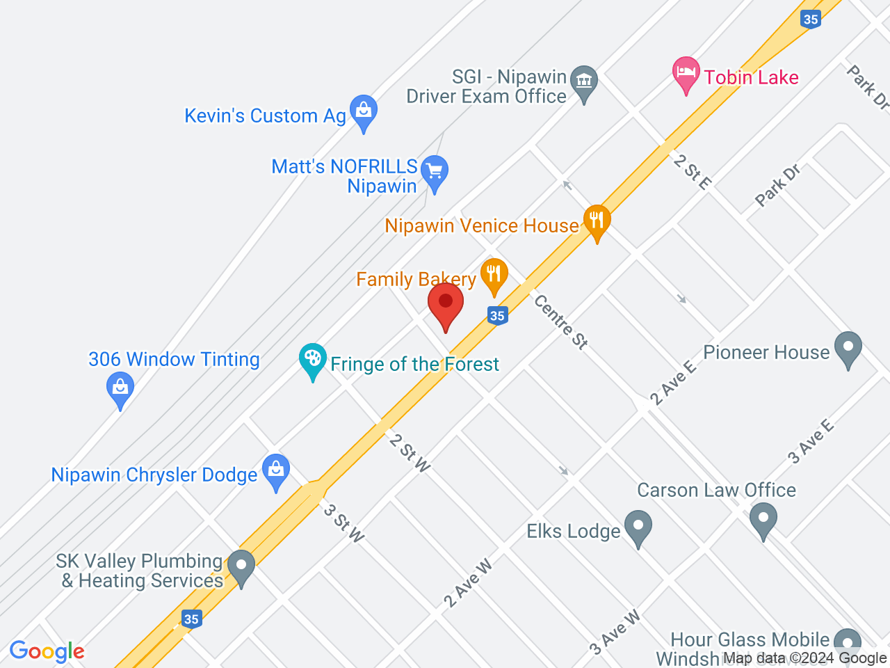 Street map for Nipawin Cannabis Store, 119 1 Ave W, Nipawin SK