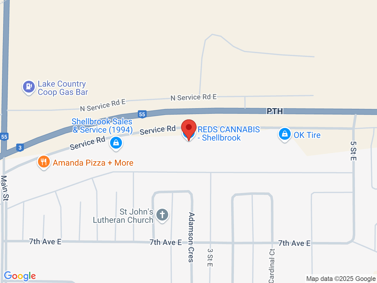 Street map for Reds Cannabis, 321 Service Rd, Shellbrook SK