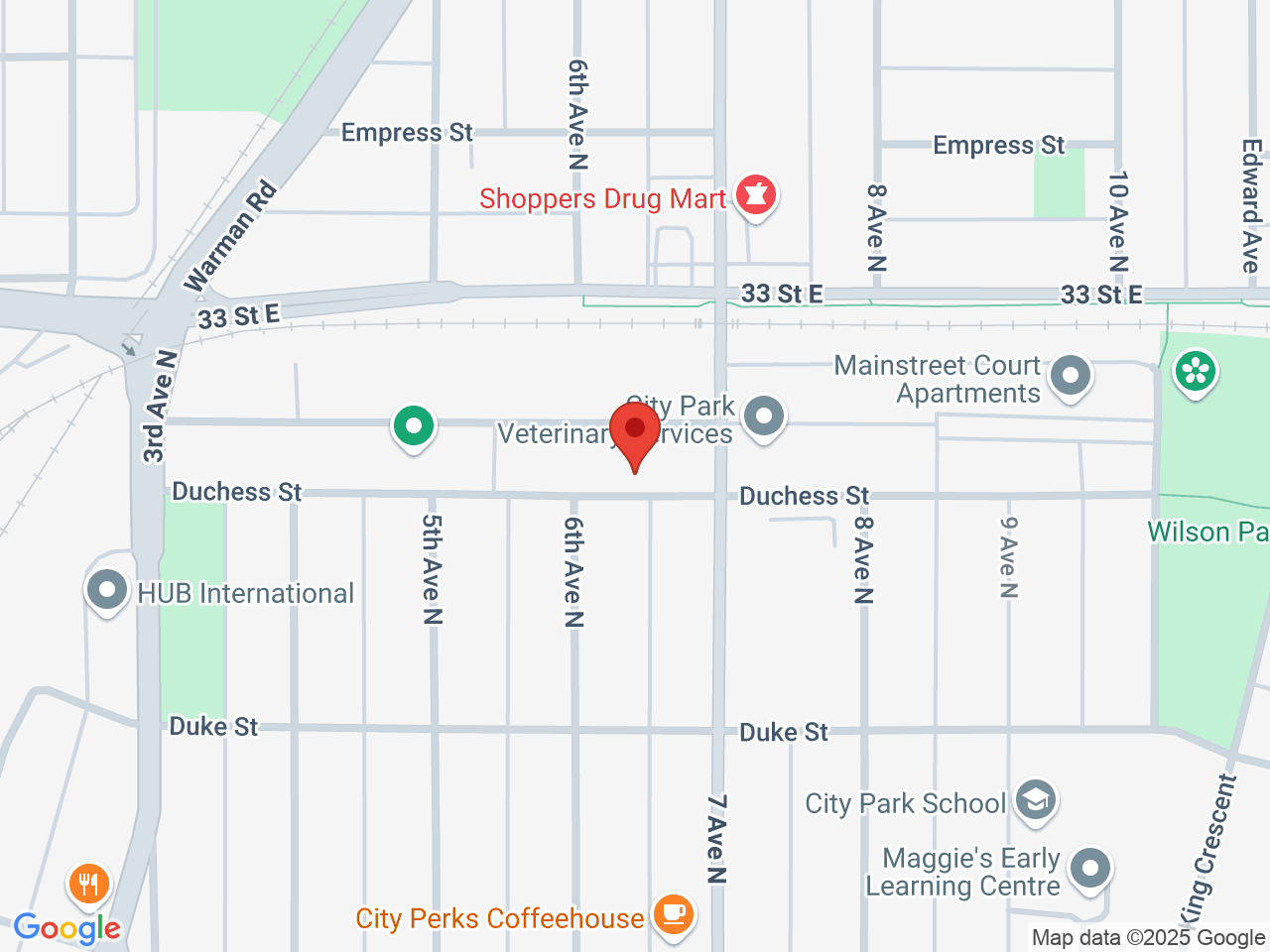 Street map for The Green Moon Curated Cannabis, 610 Duchess St, Saskatoon SK