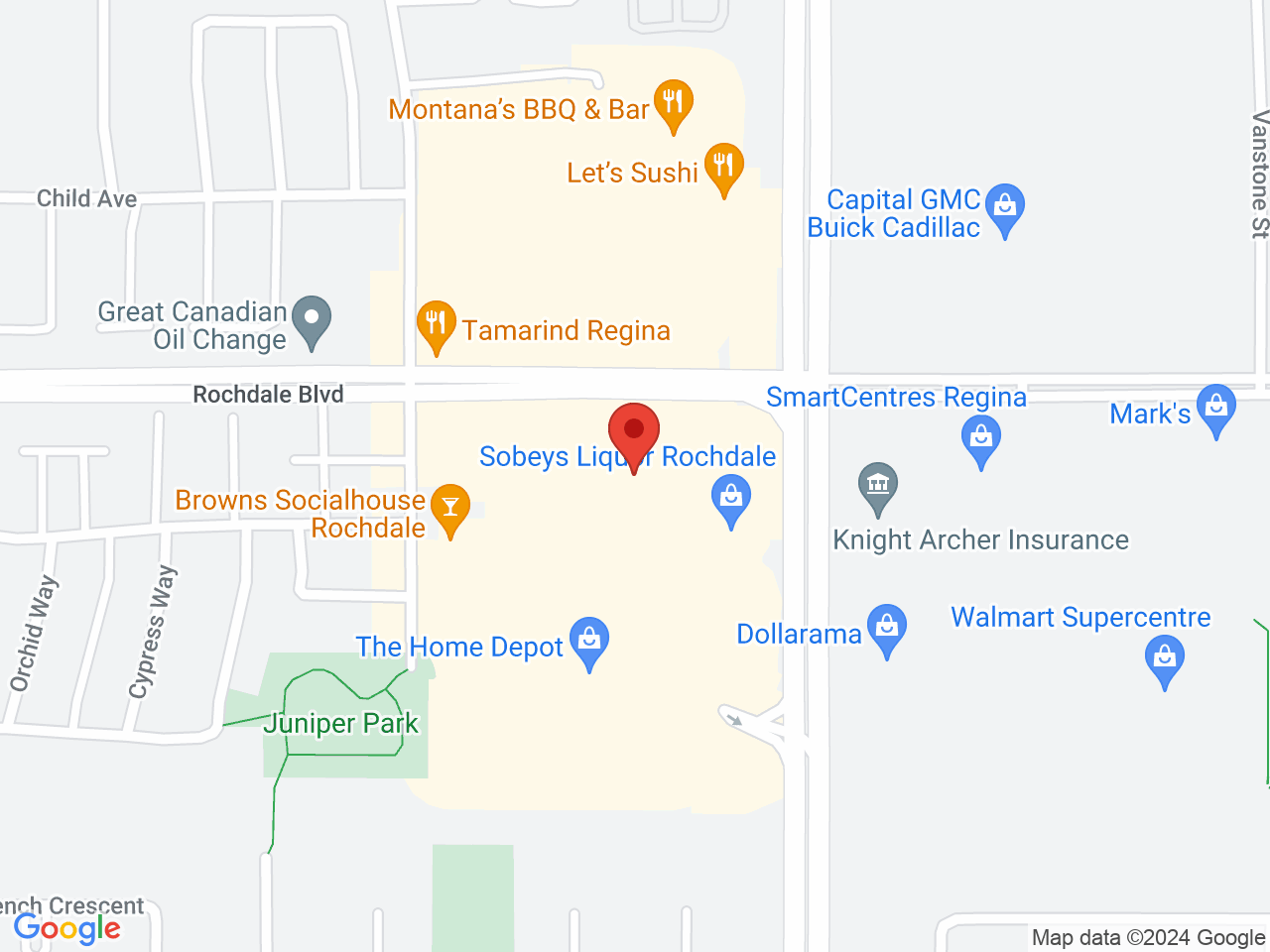 Street map for Wiid Boutique, 4305 Rochdale Blvd, Regina SK