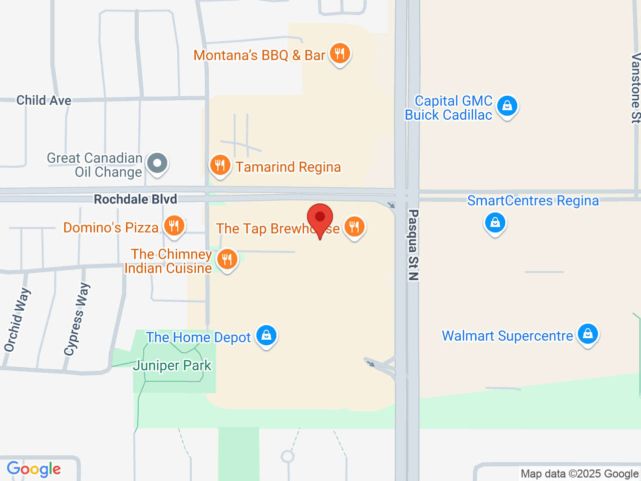 Street map for Wiid Boutique, 4305 Rochdale Blvd, Regina SK