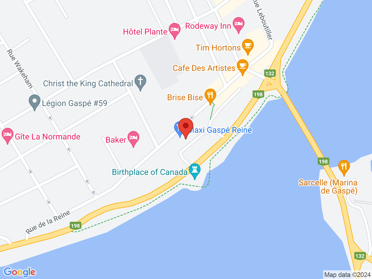 Street map for SQDC Gaspe, 167 rue de la Reinee, Gaspe QC
