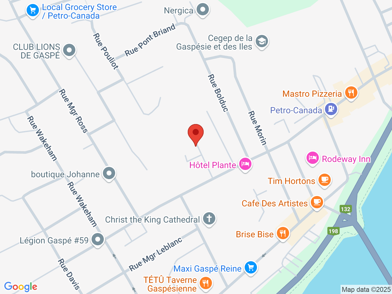 Street map for SQDC Gaspe, 167 rue de la Reinee, Gaspe QC