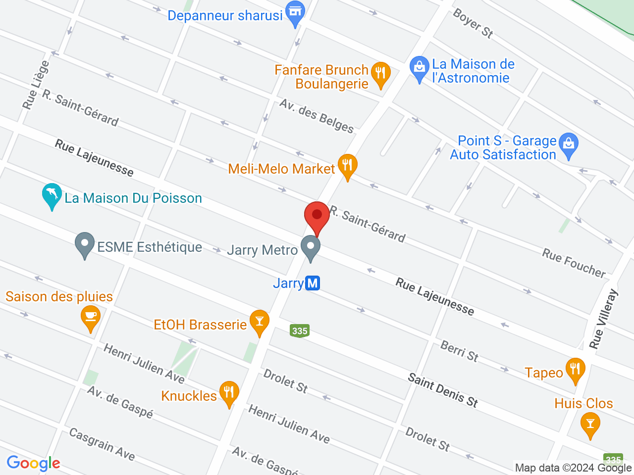 Street map for SQDC Montreal - Metro Jarry, 8095 rue Lajeunesse, Montreal QC