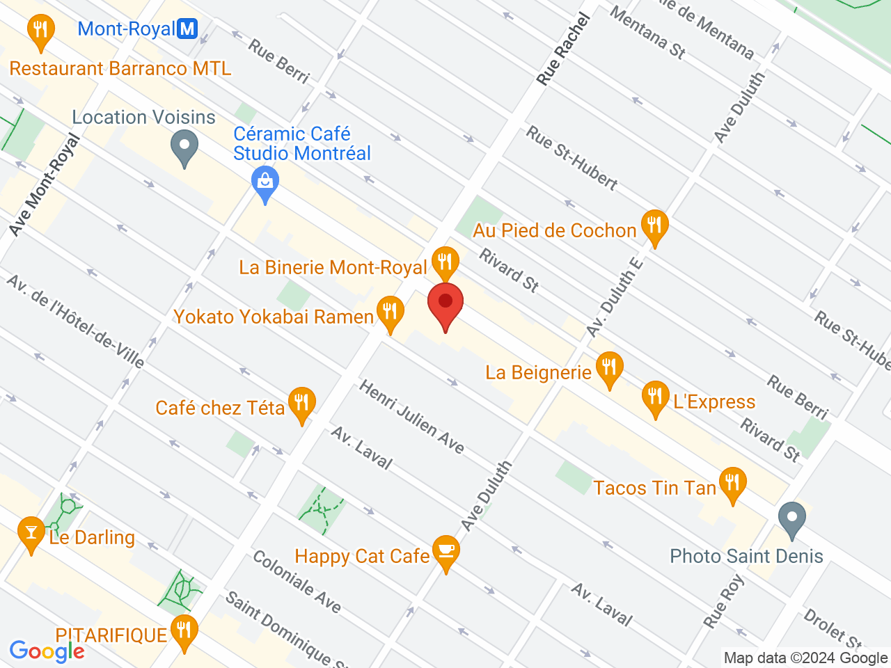 Street map for SQDC Montreal - Saint-Denis - Rachel, 4156 rue Saint-Denis, Montreal QC