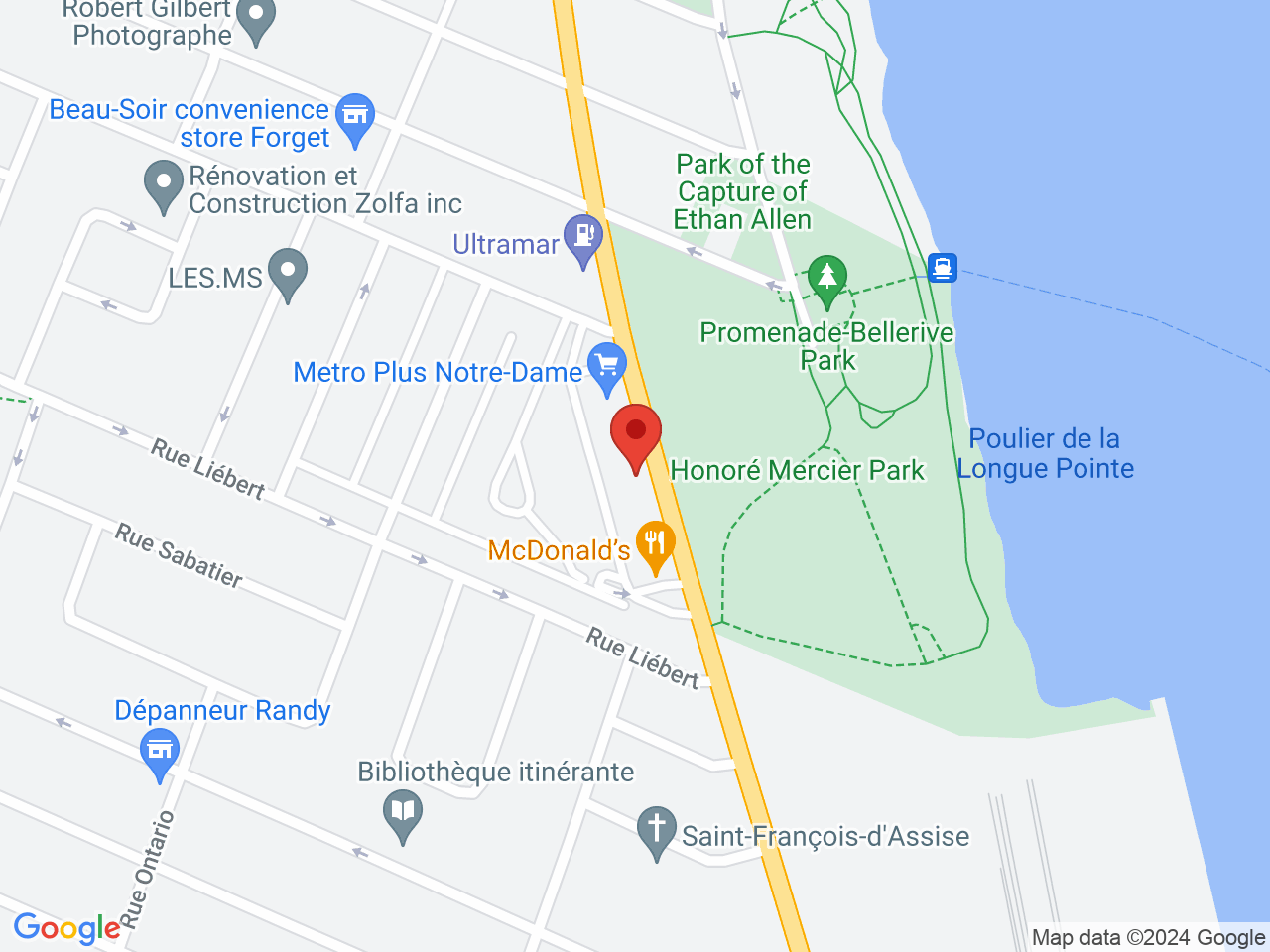 Street map for SQDC Notre-Dame E (Tetreaultville), 8295 rue Notre-Dame E, Montreal QC