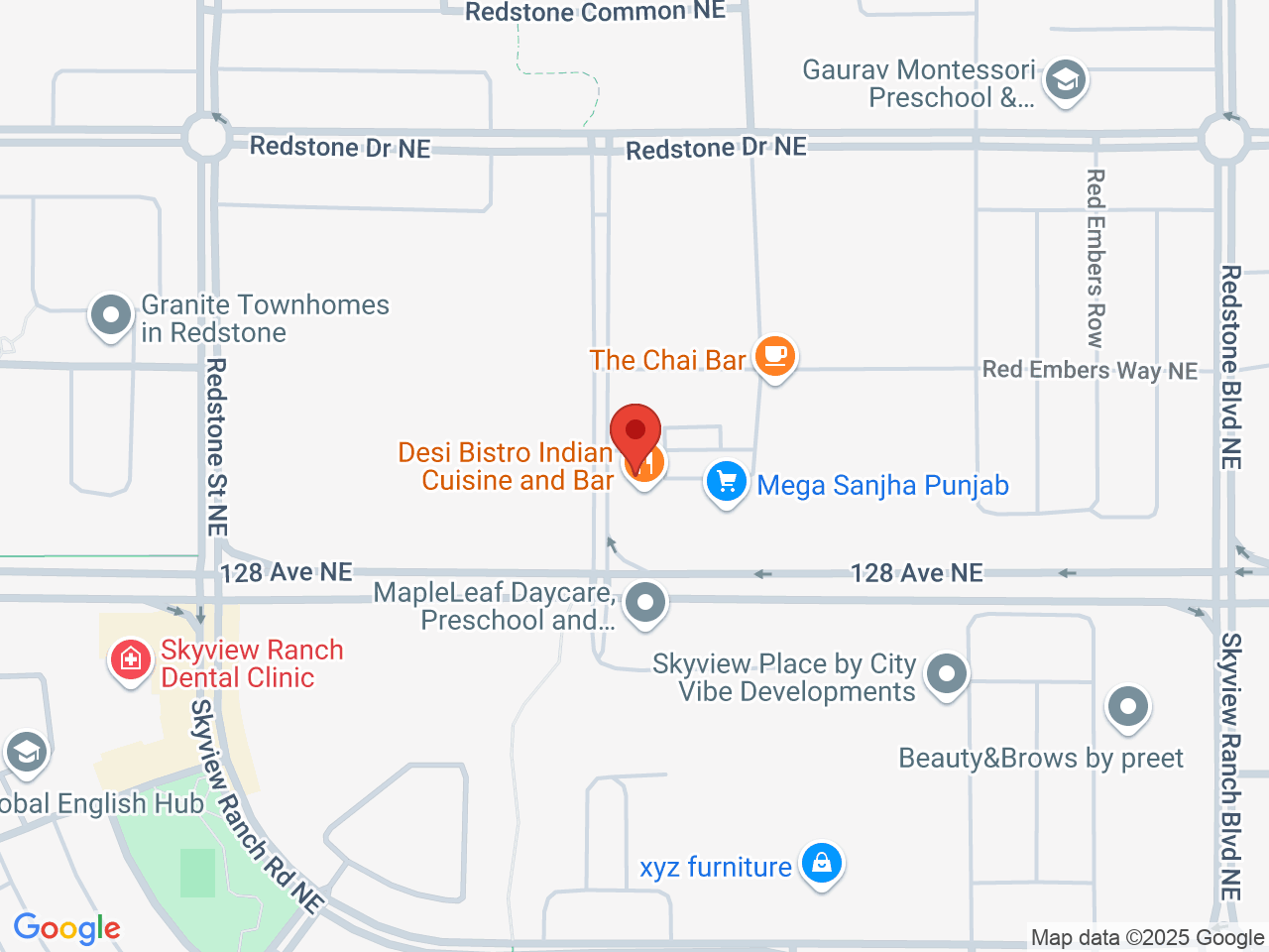 Street map for Leafy Green Inc, 4170-235 Red Embers Way NE, Calgary AB
