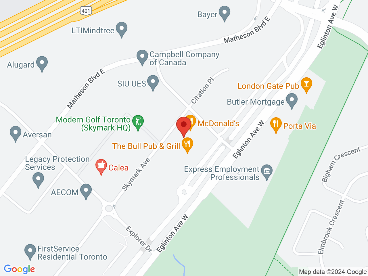Street map for Potherb Cannabis Co., 2800 Skymark Ave Unit 12, Mississauga ON
