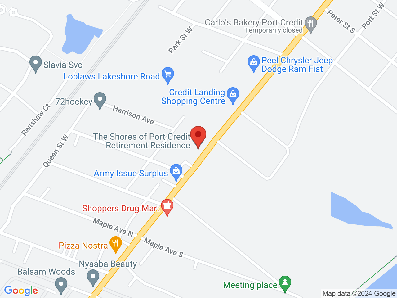 Street map for Soma Leaf Company, 280 Lakeshore Rd W Suite 101, Mississauga ON