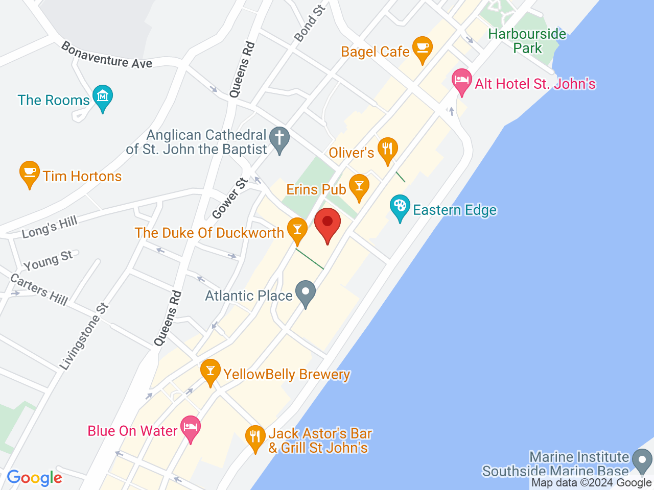 Street map for Atlantic Cannabis, 200 Water St, St John's NL