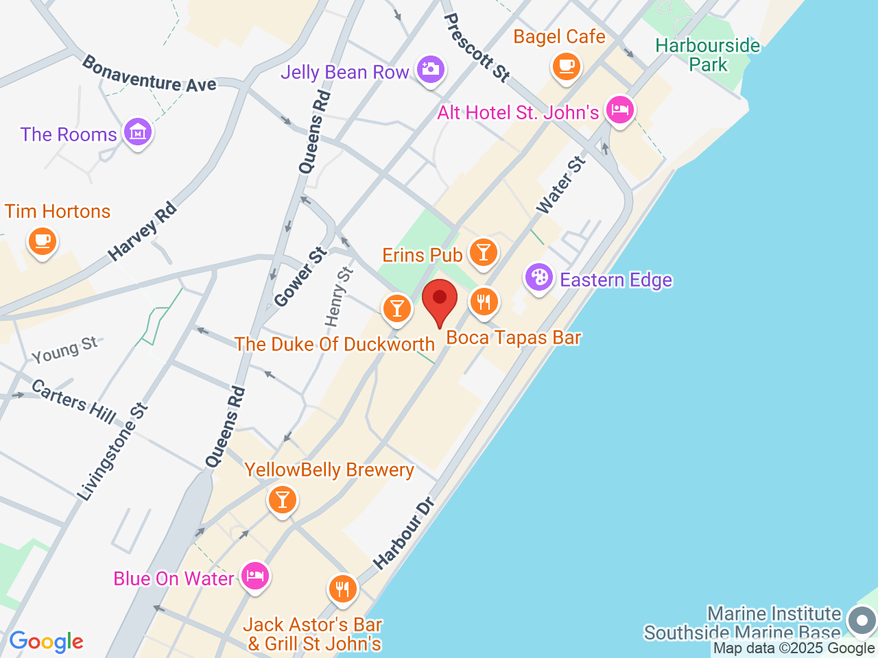 Street map for Atlantic Cannabis, 200 Water St, St John's NL