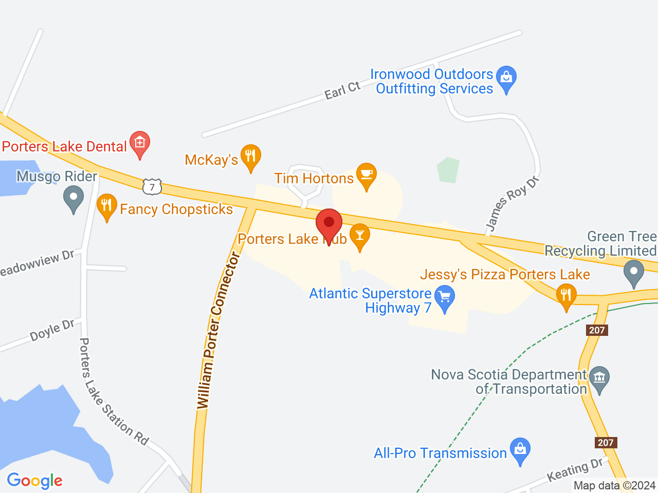 Street map for NSLC Cannabis Porters Lake, 5240 Highway #7, Porters Lake NS