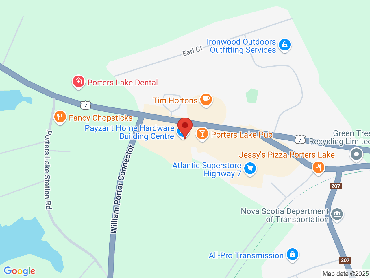 Street map for NSLC Cannabis Porters Lake, 5240 Highway #7, Porters Lake NS