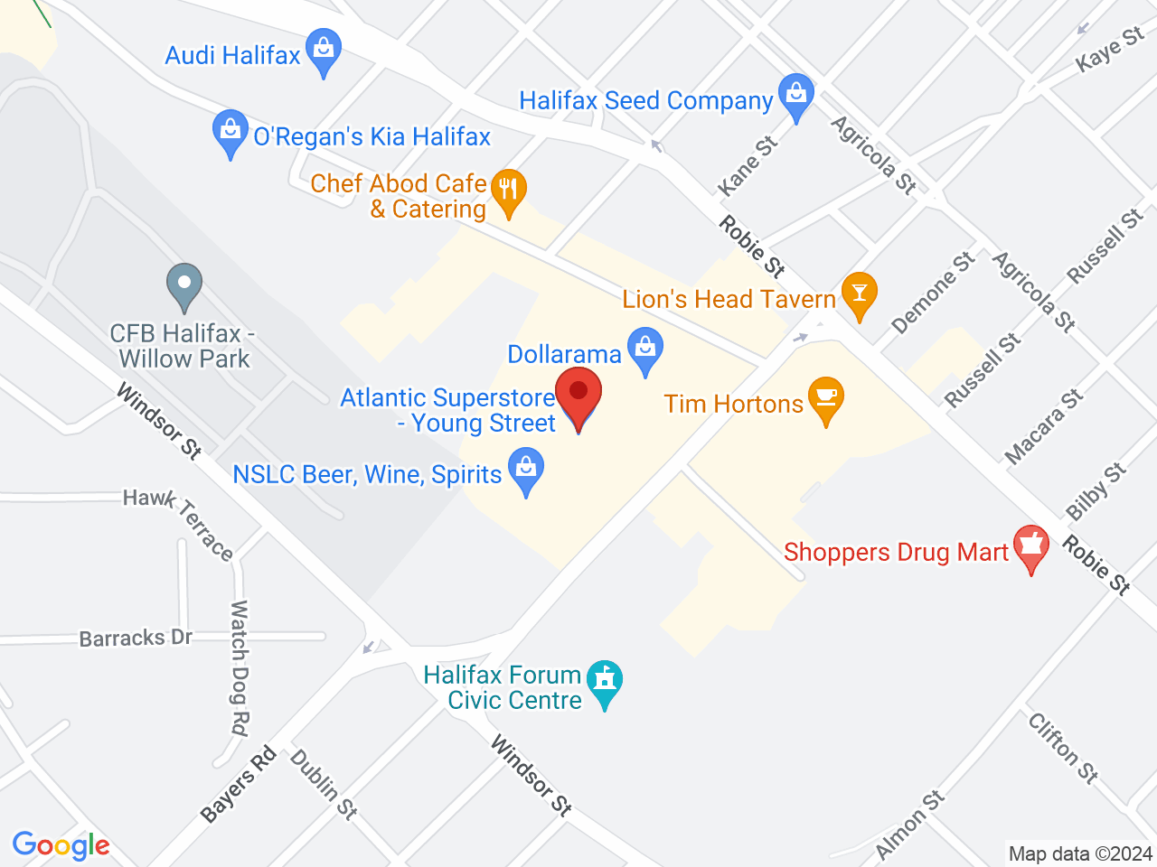 Street map for NSLC Cannabis Halifax, 6141 Young St, Halifax NS