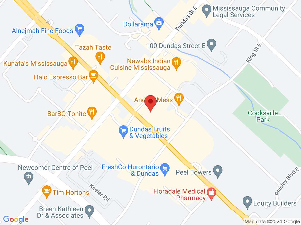 Street map for Cannabis Place, 2555 Hurontario St, Mississauga ON