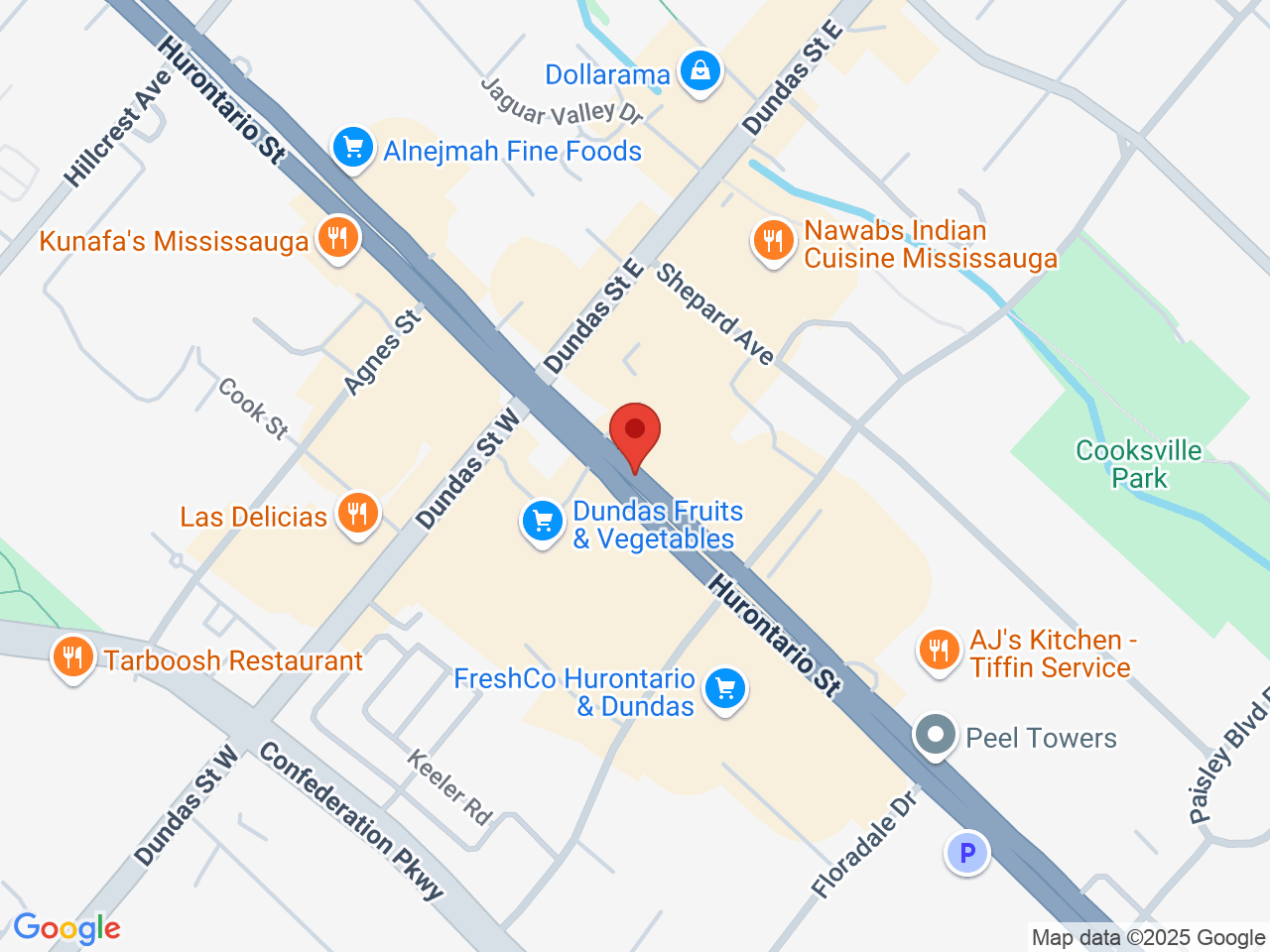 Street map for Cannabis Place, 2555 Hurontario St, Mississauga ON