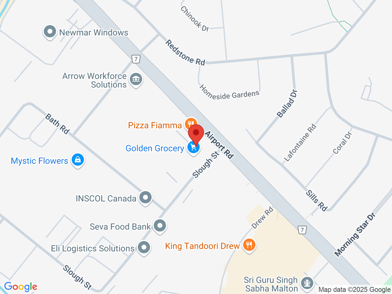 Street map for Dope Cannabis Malton, 7454 Airport Rd Unit I, Mississauga ON