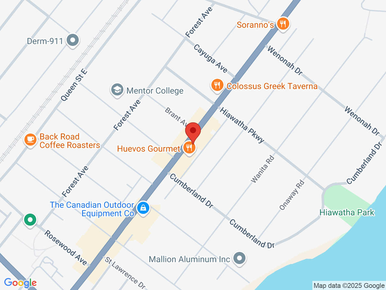 Street map for Kindling Cannabis, 251 Lakeshore Rd E, Mississauga ON