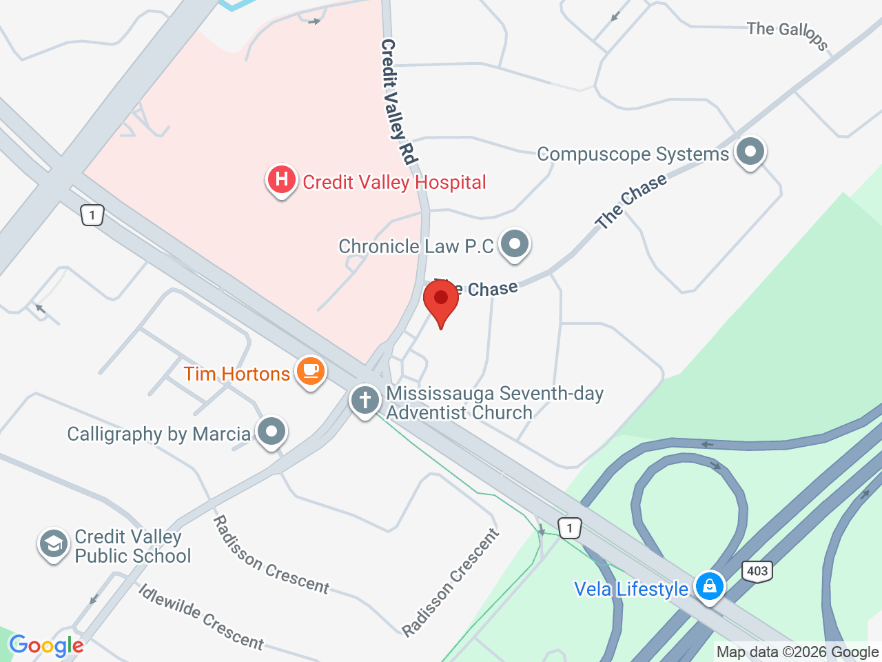 Street map for Spot420 The Cannabis Store, 2180 Credit Valley Rd #102, Mississauga ON