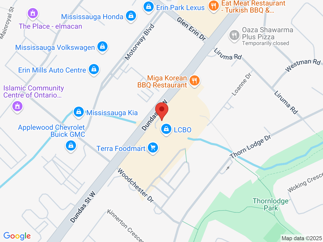 Street map for We'd Cannabis, 2400 Dundas St W, Mississauga ON