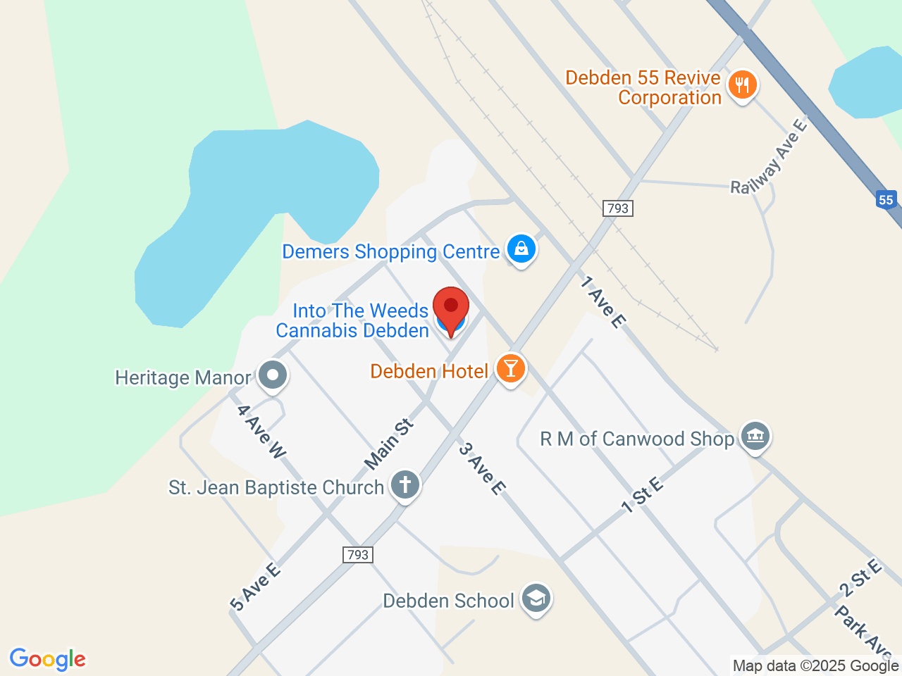 Street map for Into the Weeds Cannabis, 305 Main St, Debden SK