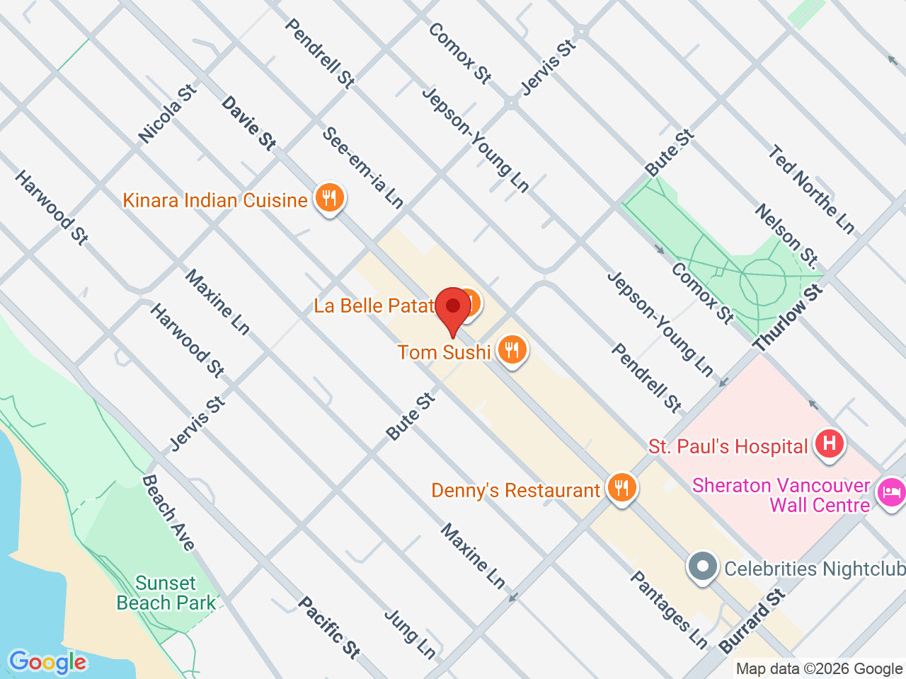 Street map for Canna Cabana, 1208 Davie St, Vancouver BC