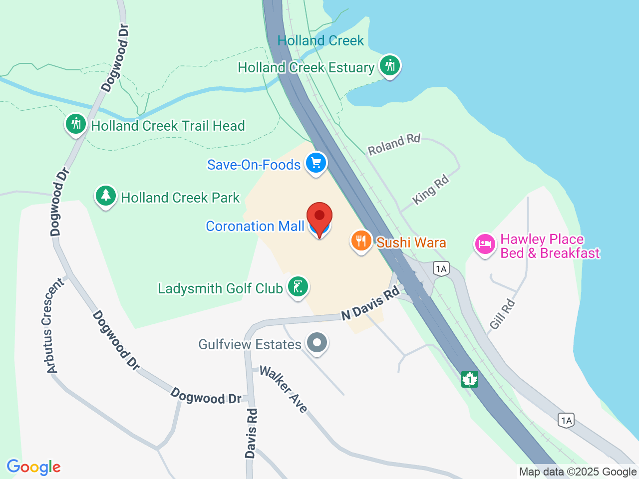 Street map for Flight Cannabis, 370 Davis Rd #16, Ladysmith BC