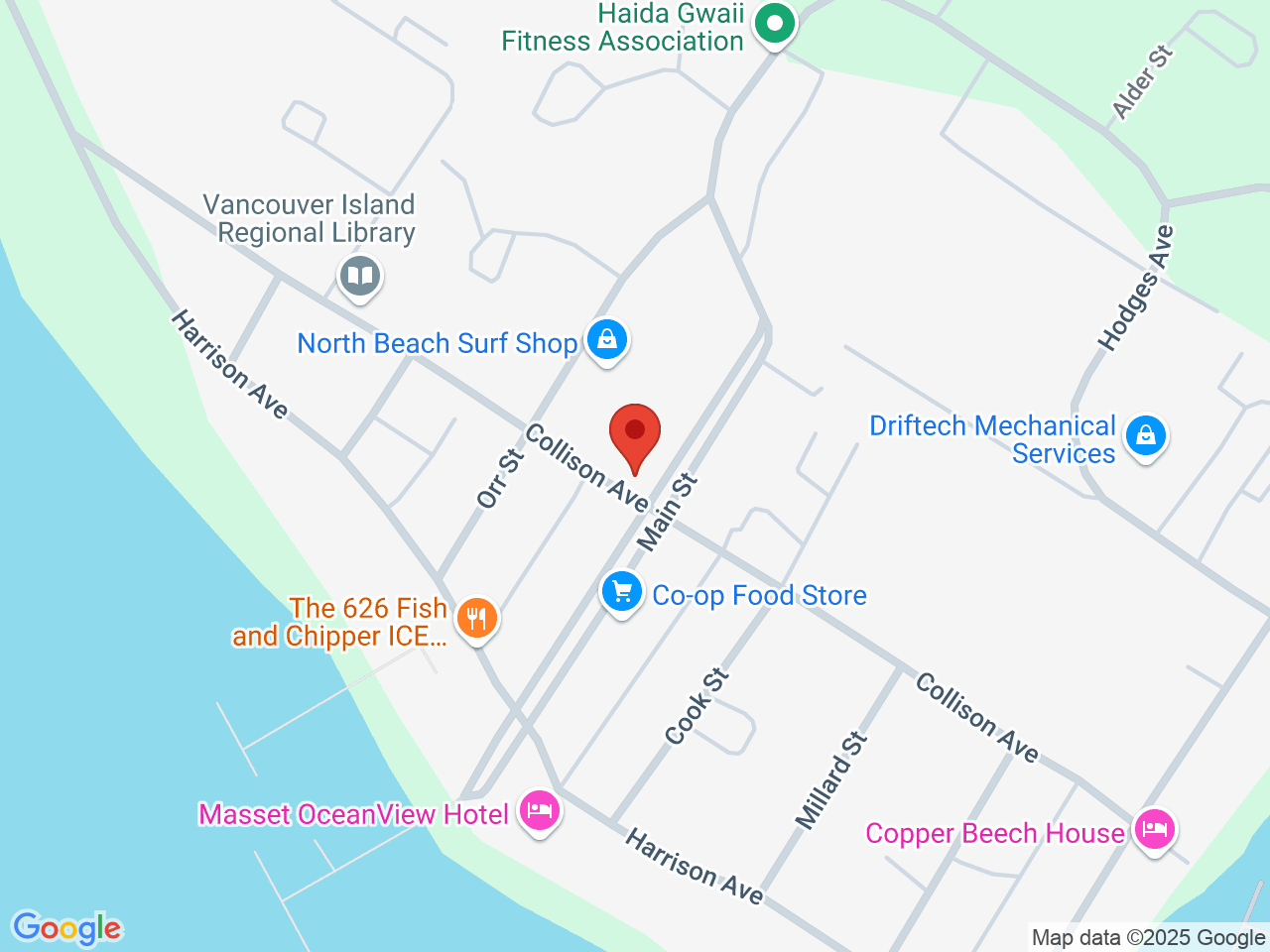 Street map for Frontier Cannabis, 2013 Collison Ave, Masset BC