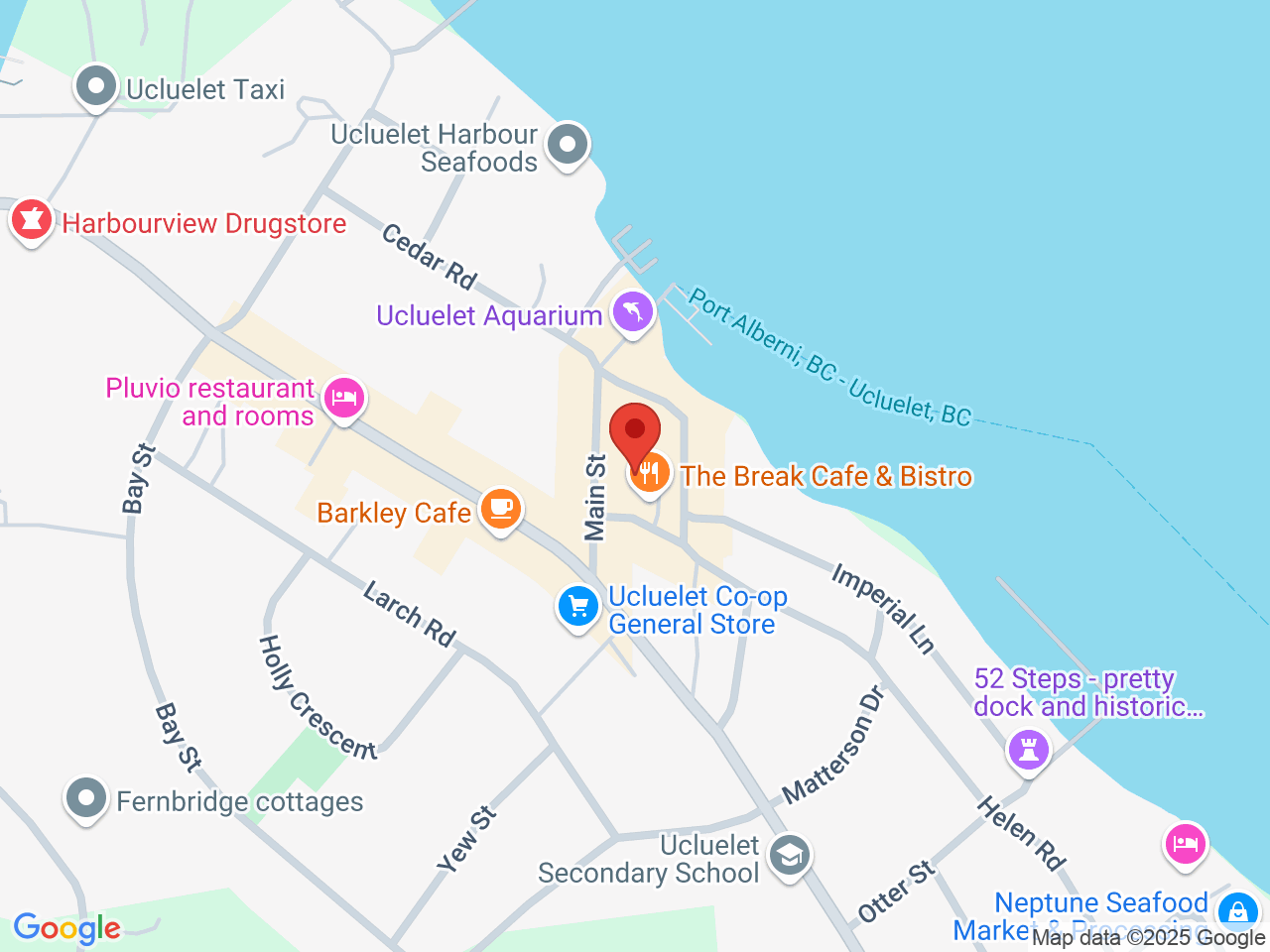 Street map for Harbour Cannabis, 250 Main St #7, Ucluelet BC