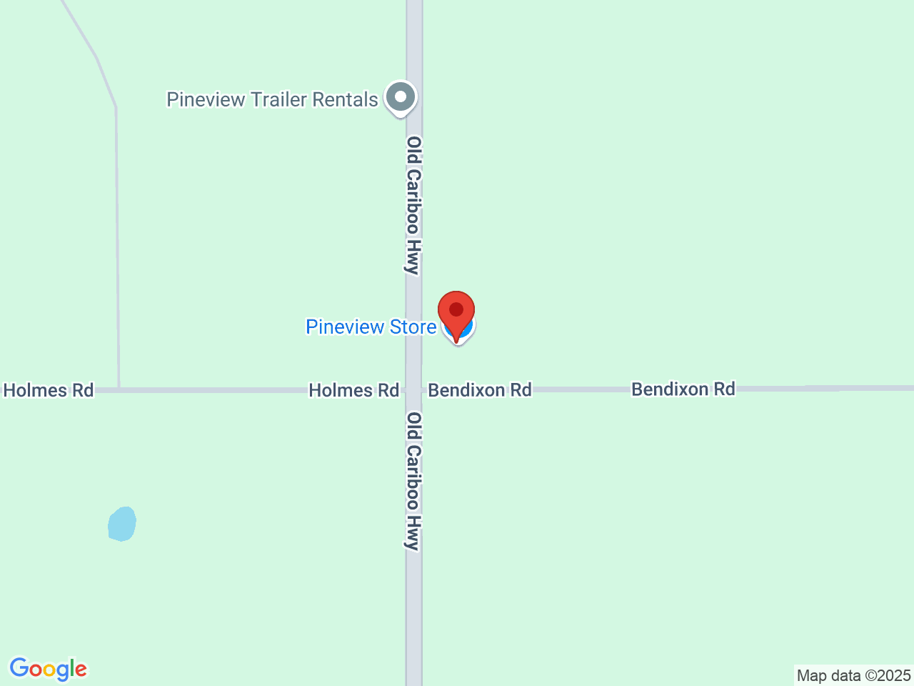 Street map for Pineview Grass Station, 9820 Old Cariboo Hwy, Prince George BC