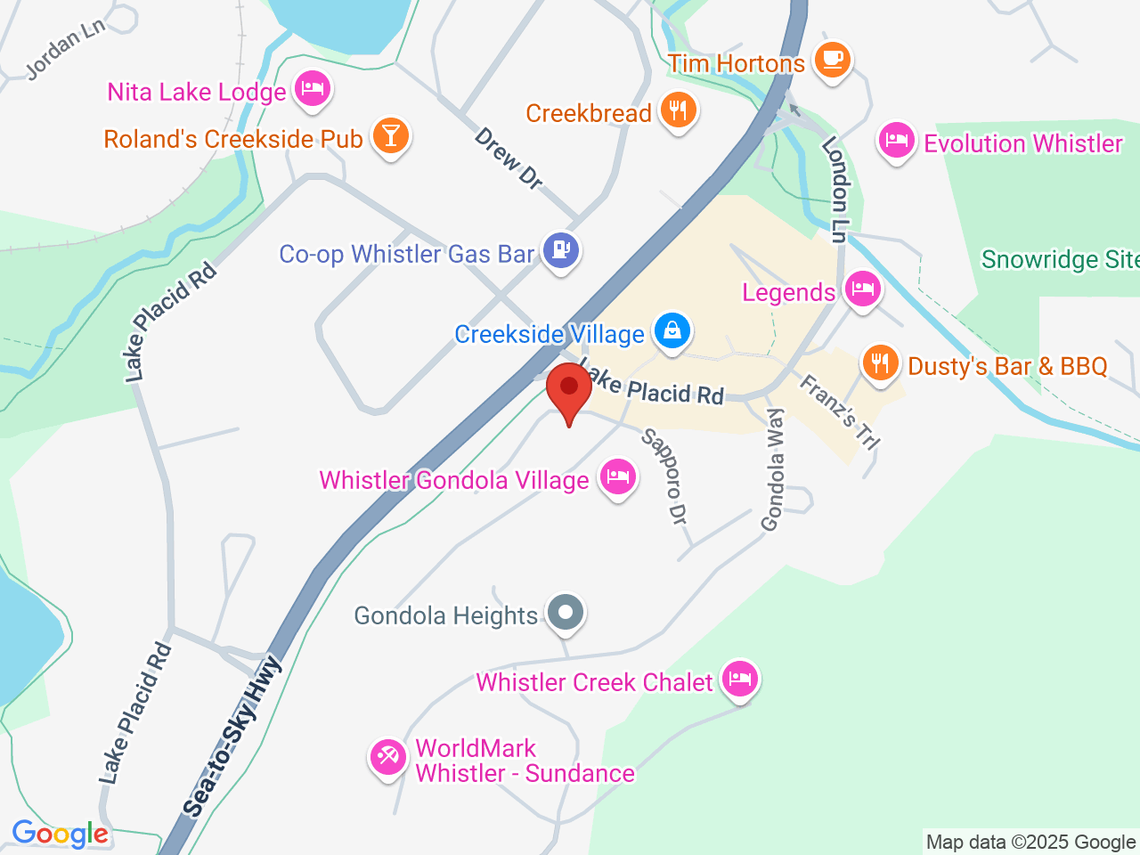 Street map for Spiritleaf, 2011 Innsbruck Dr Unit 103, Whistler BC