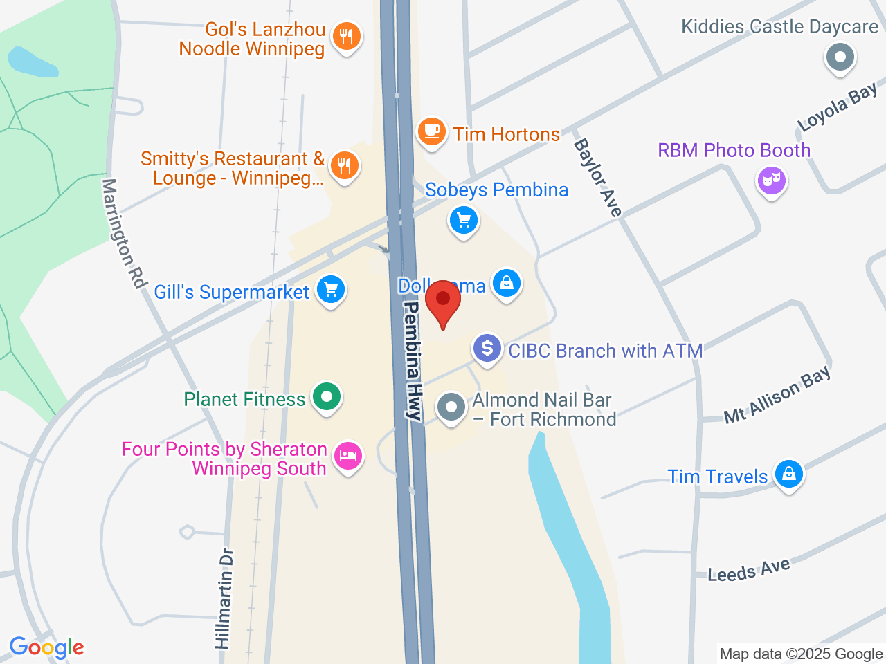 Street map for Farmer Jane Cannabis Co., 2864 Pembina Hwy, Winnipeg MB
