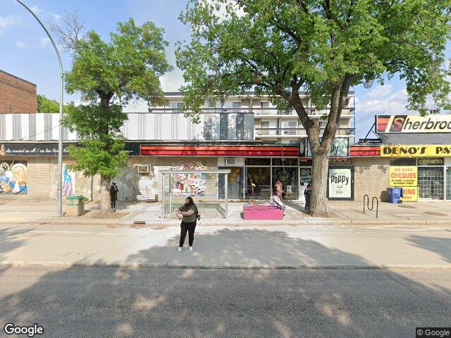 Street view for Fiddler's Green Cannabis Co, 103 Sherbrook St, Winnipeg MB