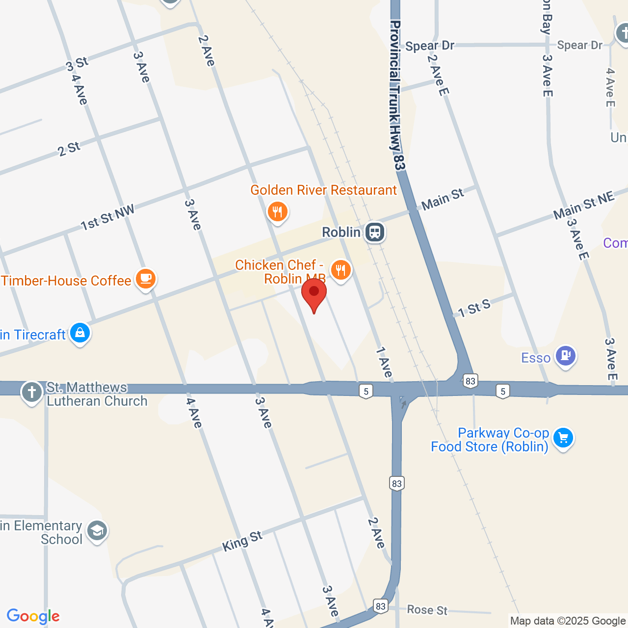 Street map for Prairie Trichomes, 122 2 Ave W, Roblin MB