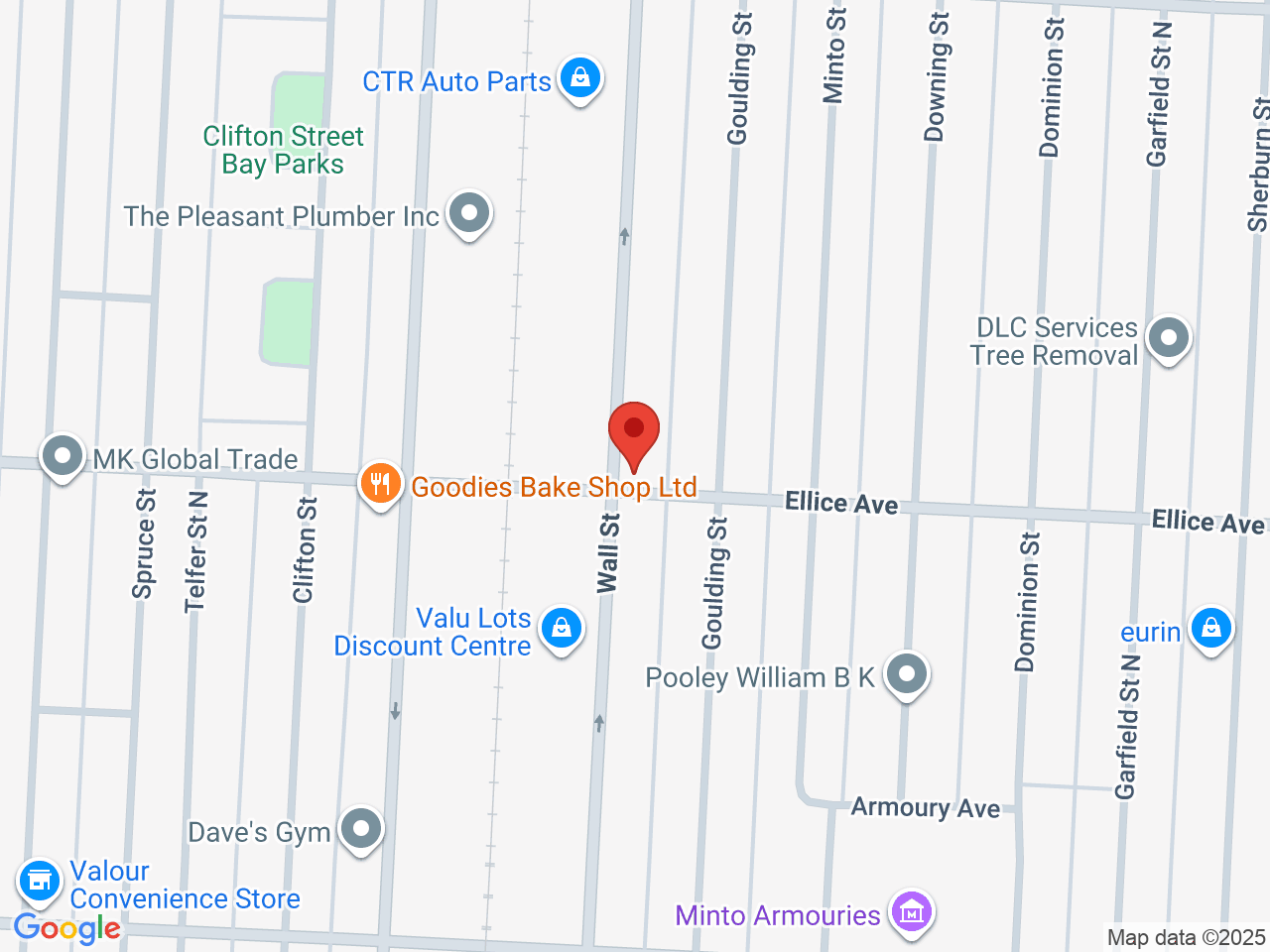 Street map for Puff Paradise, 1065A Ellice Ave, Winnipeg MB