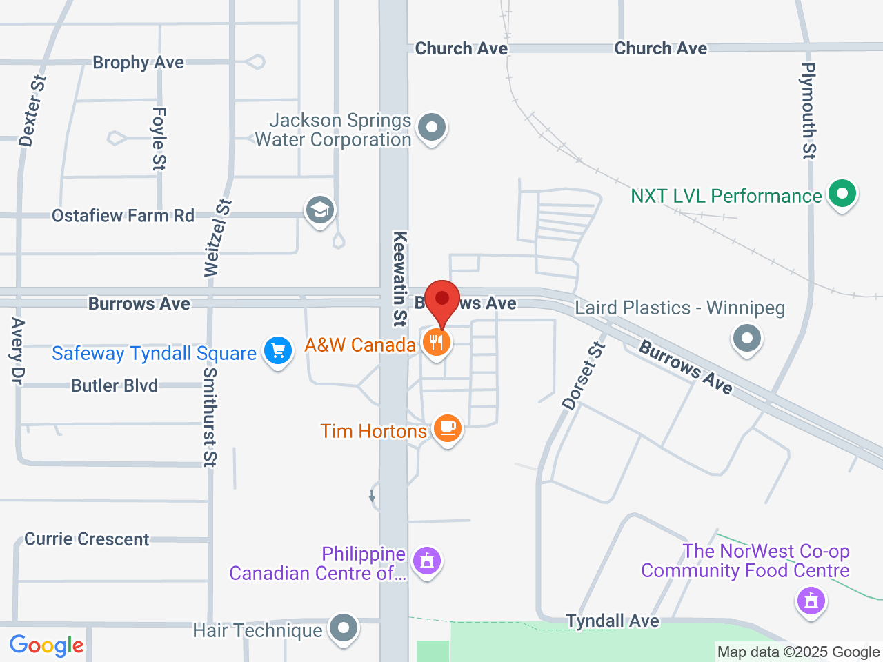 Street map for The Joint Cannabis, 835 Keewatin St unit 2, Winnipeg MB