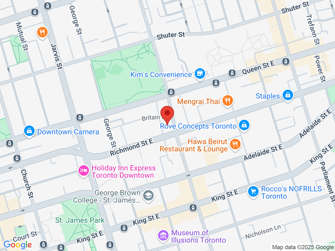 Street map for Alphabud Cannabis Co., 114 Sherbourne St, Toronto ON