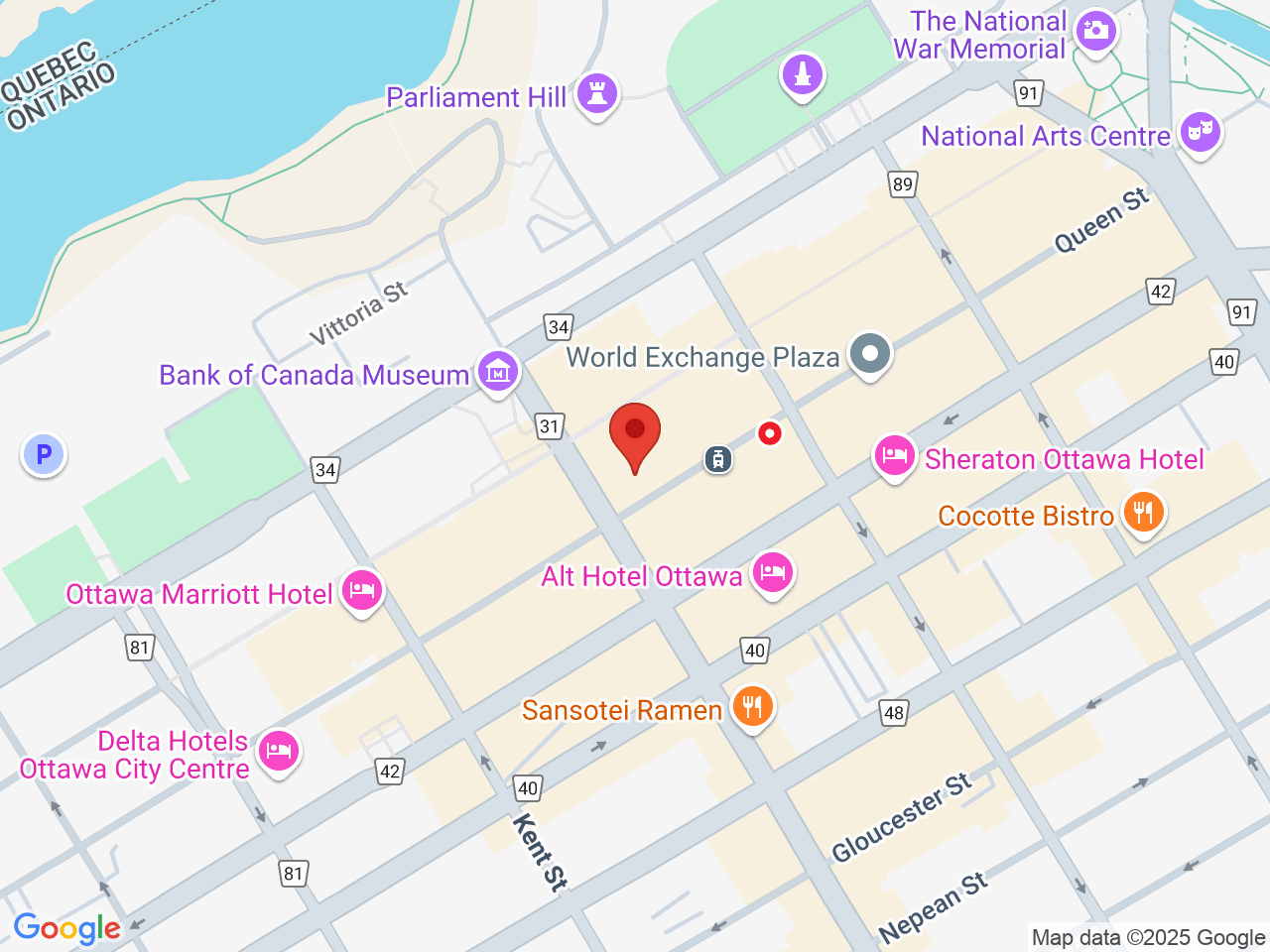 Street map for Bluebird Cannabis Co., 203 Queen St, Ottawa ON