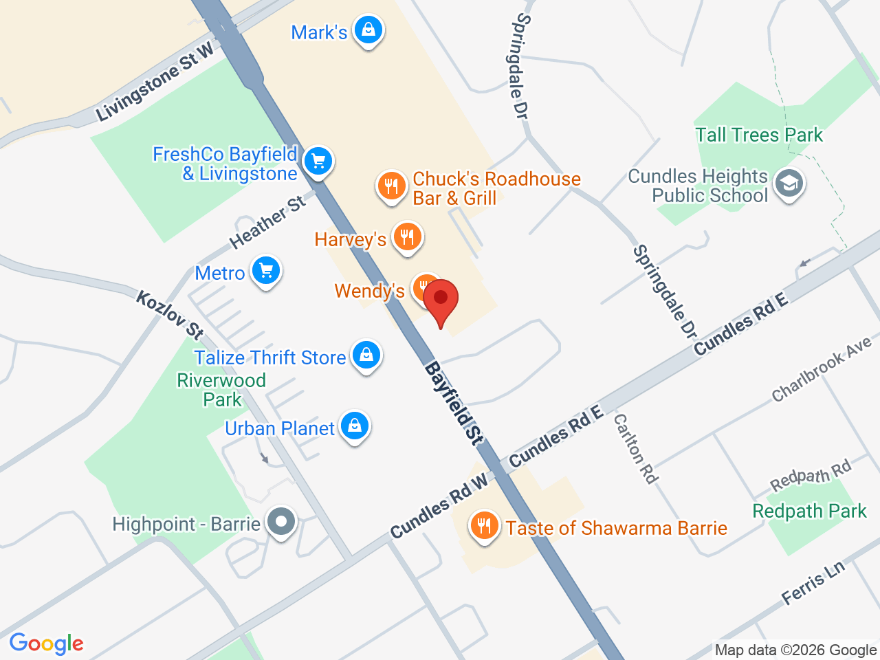 Street map for Budssmoke, 389 Bayfield St, Barrie ON