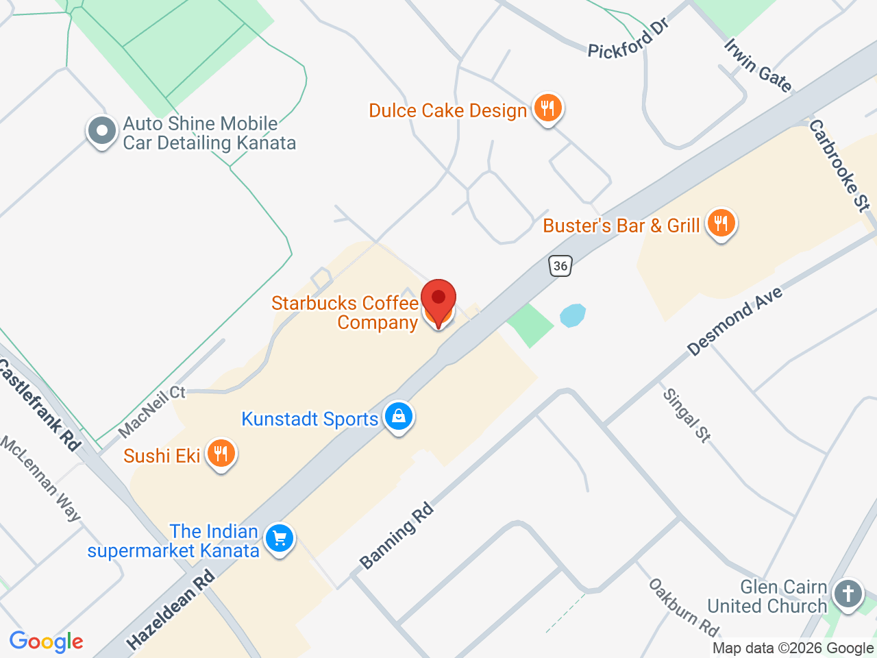 Street map for Canna Cabana, 457 Hazeldean Rd Unit 5, Kanata ON