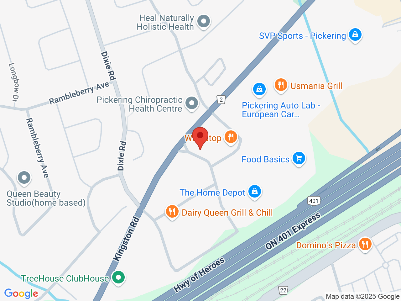 Street map for Canna Cabana, 1105 Kingston Rd unit 9, Pickering ON
