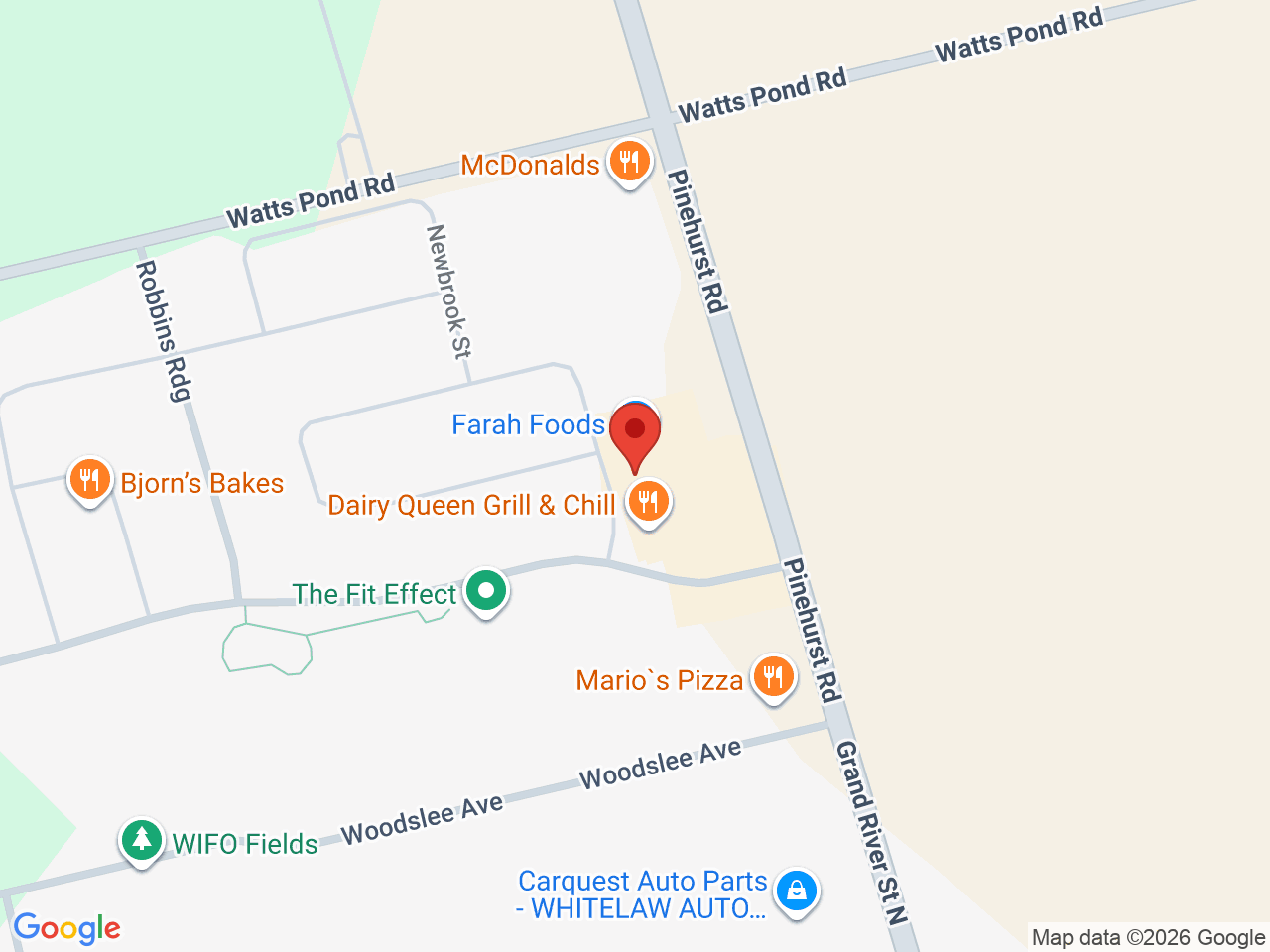 Street map for Chillin' Buds, 1 Hartley Ave, Brant ON